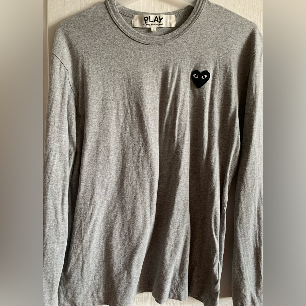 comme des garcons long sleeve grey shirt in Large